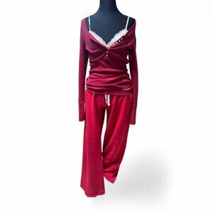 y2k vintage SO Clothing Women's Joggerstracksuits wide legs low rise early 2000s